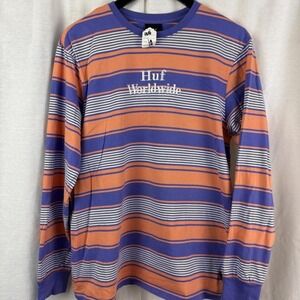 HUF Men's Purple and Orange Shirt